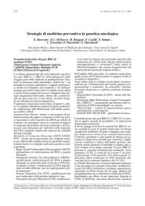 Strategie di medicina preventiva in genetica oncologica