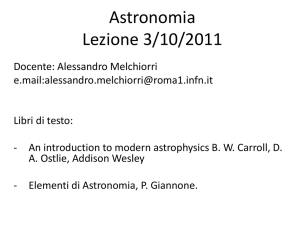 Astronomia Lezione 3/10/2011