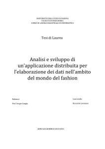 Analisi e sviluppo di un`applicazione distribuita per l`elaborazione