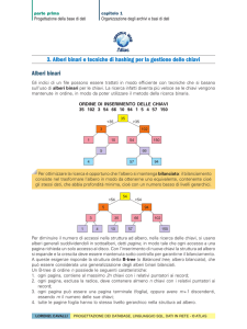 3. Alberi binari e tecniche di hashing per la gestione delle chiavi