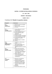 CAPITOLO 11: Mendel e la genetica classica