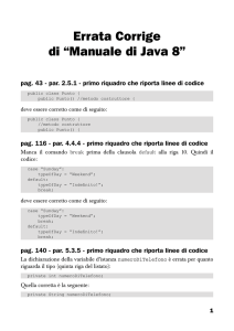 Errata Corrige di “Manuale di Java 8”