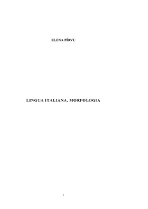 lingua italiana. morfologia