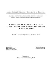 Rassegna di strutture dati e algoritmi per l`indicizzazione di basi di dati