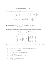 Esercizi di GEOMETRIA I - Algebra Lineare 1. Tra le seguenti matrici