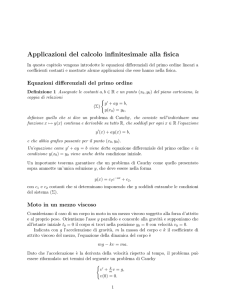 Applicazioni del calcolo infinitesimale alla fisica