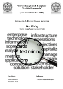 Text Mining. Teoria e applicazioni numeriche