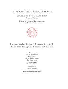 Un nuovo codice di sintesi di popolazione per lo studio della