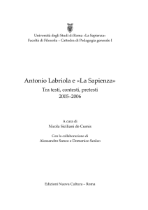 Antonio Labriola e «La Sapienza