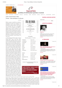 Firenze Teatro dell`Opera: Fra Diavolo RICERCA ARCHIVIO