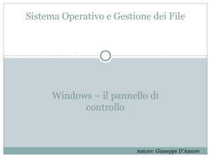 Windows – il pannello di controllo Sistema Operativo e Gestione dei