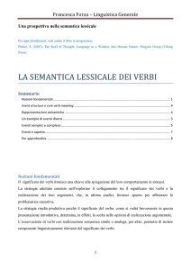 LA SEMANTICA LESSICALE DEI VERBI