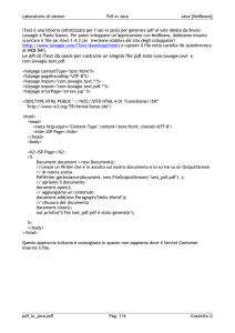 Le API di iText da usare per costruire un singolo file pdf sono com