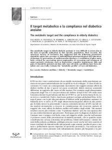 Il target metabolico e la compliance nel diabetico anziano