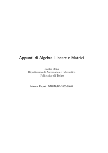 Appunti di Algebra Lineare e Matrici