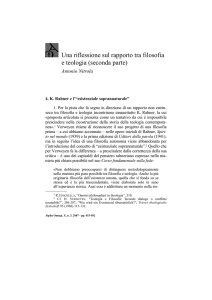 Una riflessione sul rapporto tra filosofia e teologia (seconda parte)