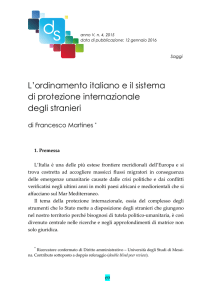 L`ordinamento italiano e il sistema di protezione internazionale degli