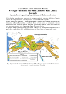 Geologia e Sismicità dell`Arco Ellenico e della Grecia Centrale