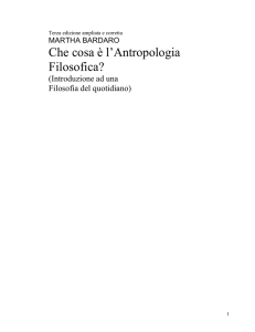 Che cosa è l`Antropologia Filosofica?