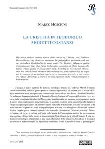 La cristità in Teodorico Moretti-Costanzi