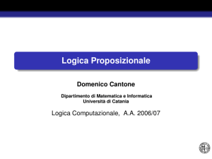 Logica Proposizionale - Dipartimento di Matematica e Informatica