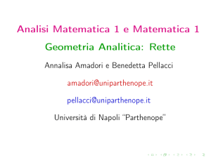 Analisi Matematica 1 e Matematica 1 Geometria Analitica: Rette