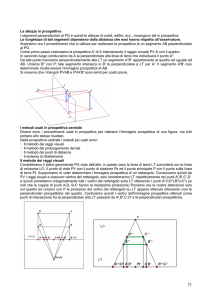 Le altezze in prospettiva I segmenti perpendicolari al PG e quindi le