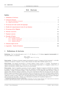 II-6 Derivate Indice 1 Definizione di derivata