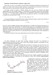 Equazione vettoriale del moto: traiettoria e legge oraria. Si dice che