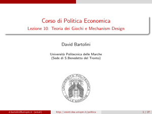 Corso di Politica Economica - Lezione 10: Teoria dei