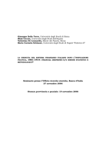 La crescita del sistema finanziario italiano dopo l