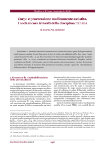 Corpo e procreazione medicamente assistita. I nodi ancora irrisolti