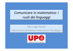 Comunicare in matematica: i ruoli dei linguaggi - UMI-CIIM