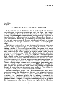 INTORNO ALLA DEFINIZIONE DEL PRONOME 1. E probabile che