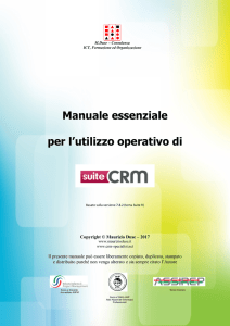 Manuale essenziale per l`utilizzo operativo di - crm