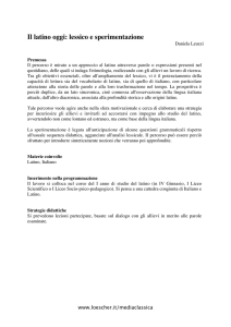 Il latino oggi: lessico e sperimentazione