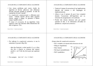 Complessita, ricerca e ordinamento