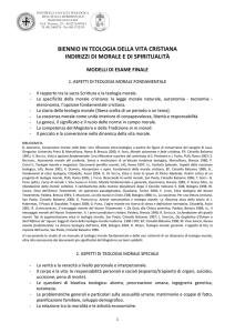 biennio in teologia della vita cristiana indirizzi di morale e di