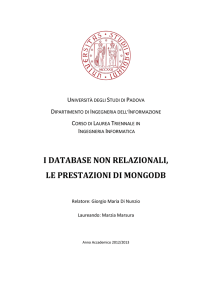 I DATABASE NON RELAZIONALI, LE PRESTAZIONI DI MONGODB