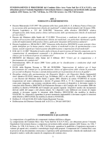 FUNZIONAMENTO E PROCEDURE del Comitato Etico Area Vasta