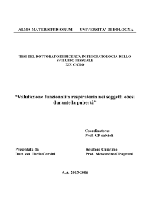 “Valutazione funzionalità respiratoria nei soggetti obesi durante la