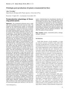 Fisiologia post-produzione di piante ornamentali da fiore