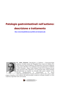 Patologie gastrointestinali nell`autismo: descrizione e trattamento