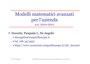 Modelli matematici avanzati per l`azienda