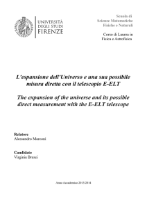 L`espansione dell`Universo e una sua possibile misura diretta con il