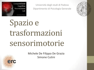 Spazio e trasformazioni sensorimotorie