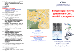 Biotecnologie e ricerca genomica nel CRA