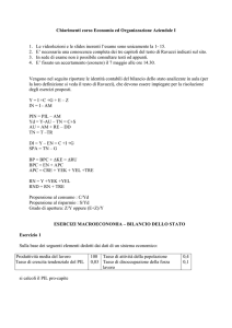 Chiarimenti corso Economia ed Organizzazione Aziendale I 1. Le