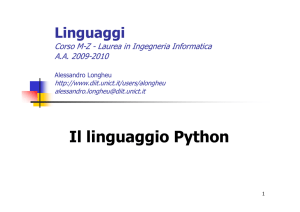 Il linguaggio Python - Dipartimento di Ingegneria Informatica e delle