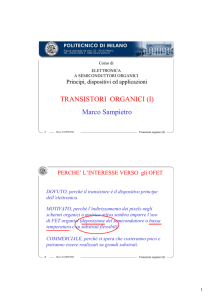 TRANSISTORI ORGANICI (I) Marco Sampietro